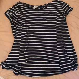 Medium blue and white striped shirt